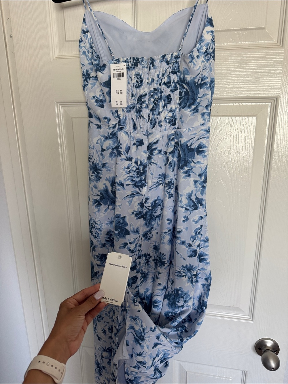 Abercrombie Blue Floral Slip Dress - Women's Summer Dress - Picture 3 of 3
